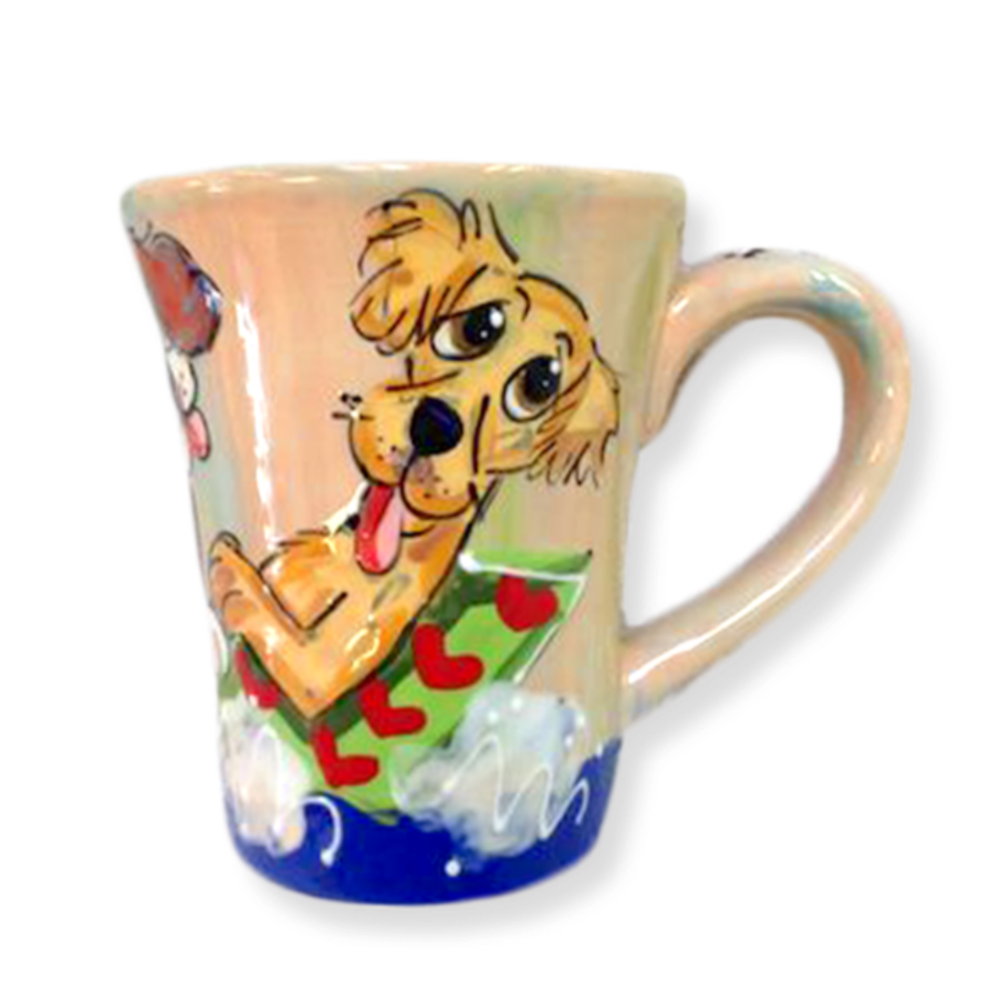 Image of Golden Retriever hand-painted on ceramic coffee mug by Debby Carman