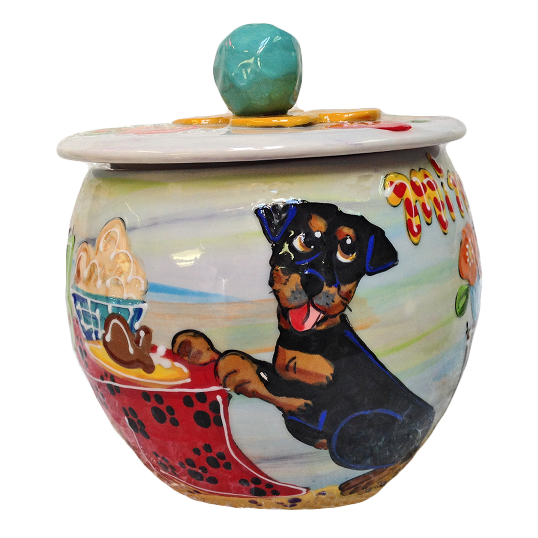 Rottweiler Dog Treat Jar