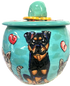 Rottweiler Gift / food storage / aqua blue / treat jar / cookie jar / custom / personalized / Debby Carman 