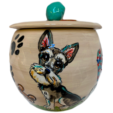 schnauzer ceramic treat jar by debby carman