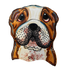 bulldog face ceramic tile by Debby Carman faux paw productions art