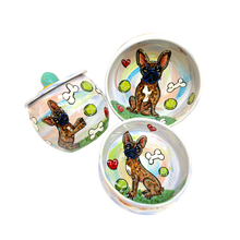 FRENCH BULLDOG GIFT SET WITH TREAT JAR AND CERAMIC BOWLS PERSONALIZED FOR FREE