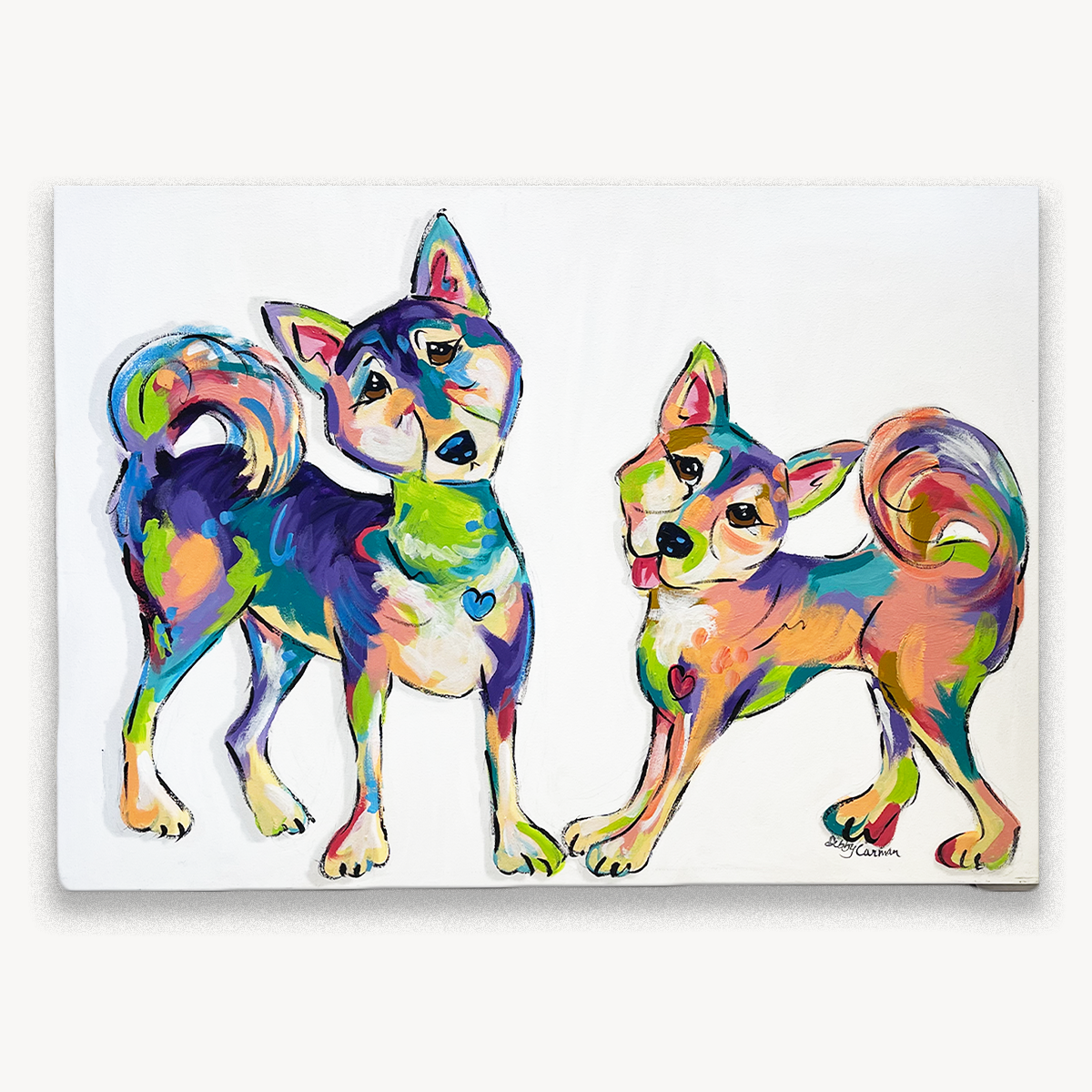 Shiba Inu 40&quot; x 30&quot; Original Painting on Canvas