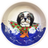 photo of ceramic dog bowl with black and white Shih Tzu in a small boat by Debby Carman, faux paw petique