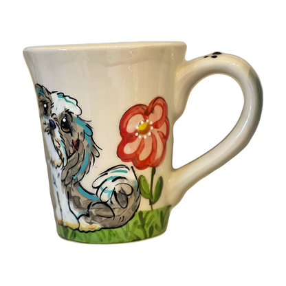 image of shih tzu painted on ceramic coffee mug by Debby Carman 