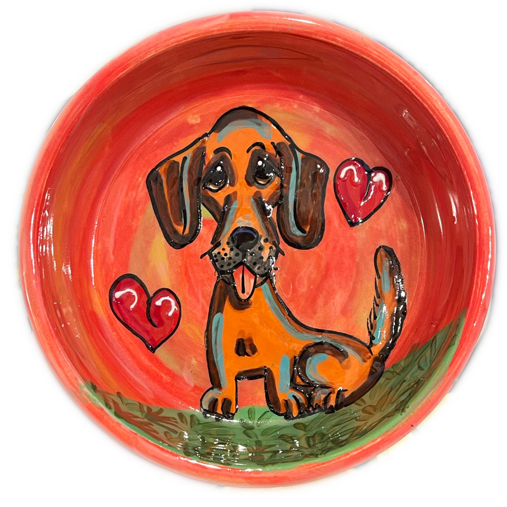 Spottin Dachshund | Ceramic Dog Bowl