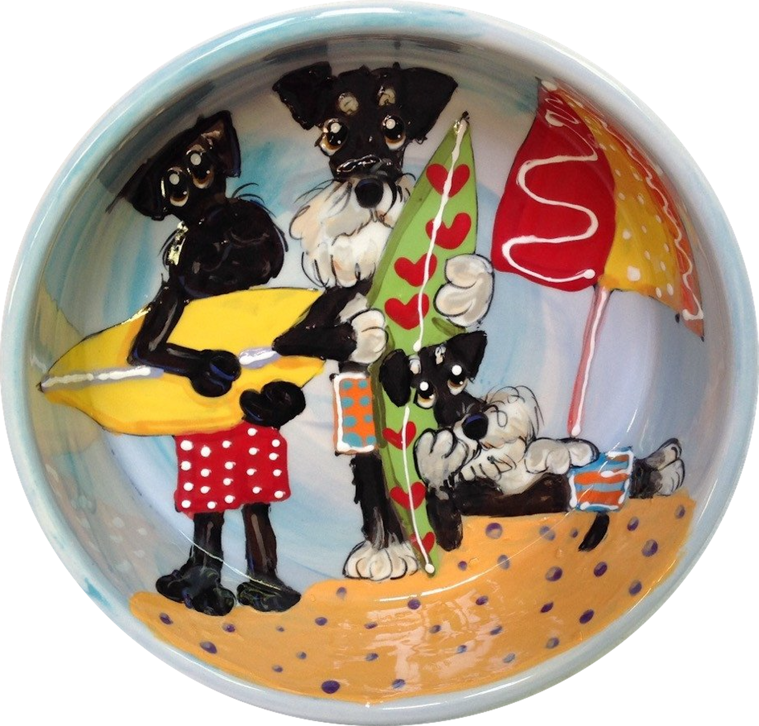 Schnauzer Dog Bowl gIFT FOR SURFER