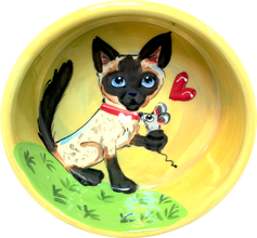 Pearl and hearts Cat dish