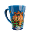 whimsical tabby cat coffee mug painted by artist debby carman