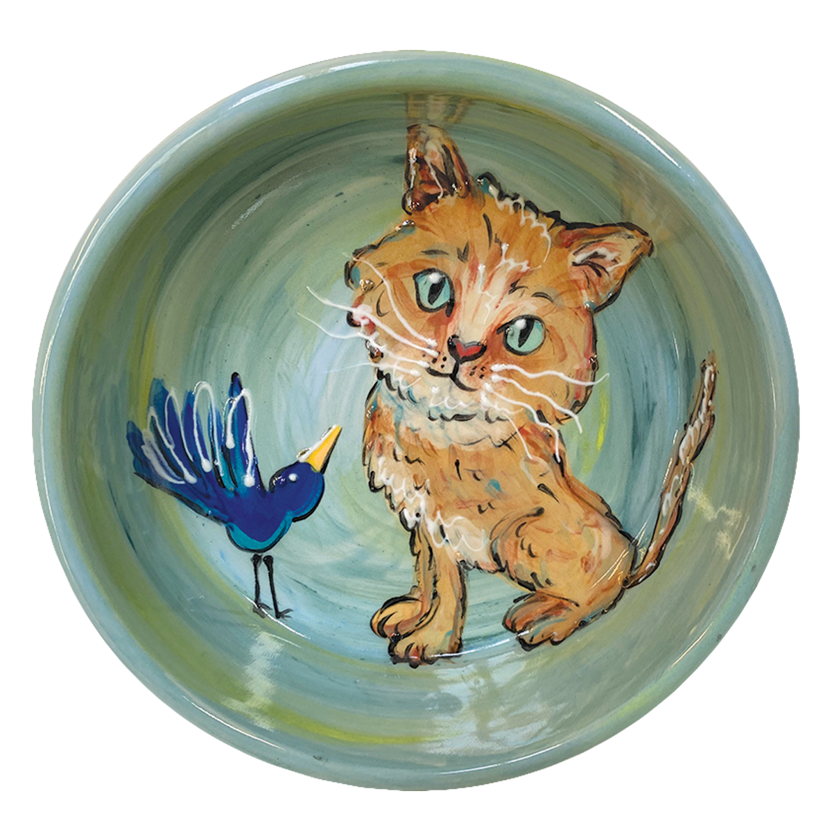 Handmade Pottery Cat Dish by Debby Carman