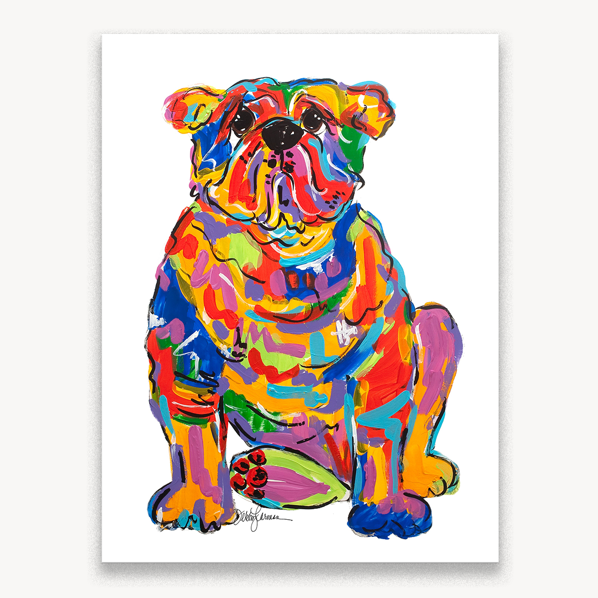 rainbow bulldog &quot;Thunder-Bumbstead&quot; by Debby Carman, Faux Paw Productions