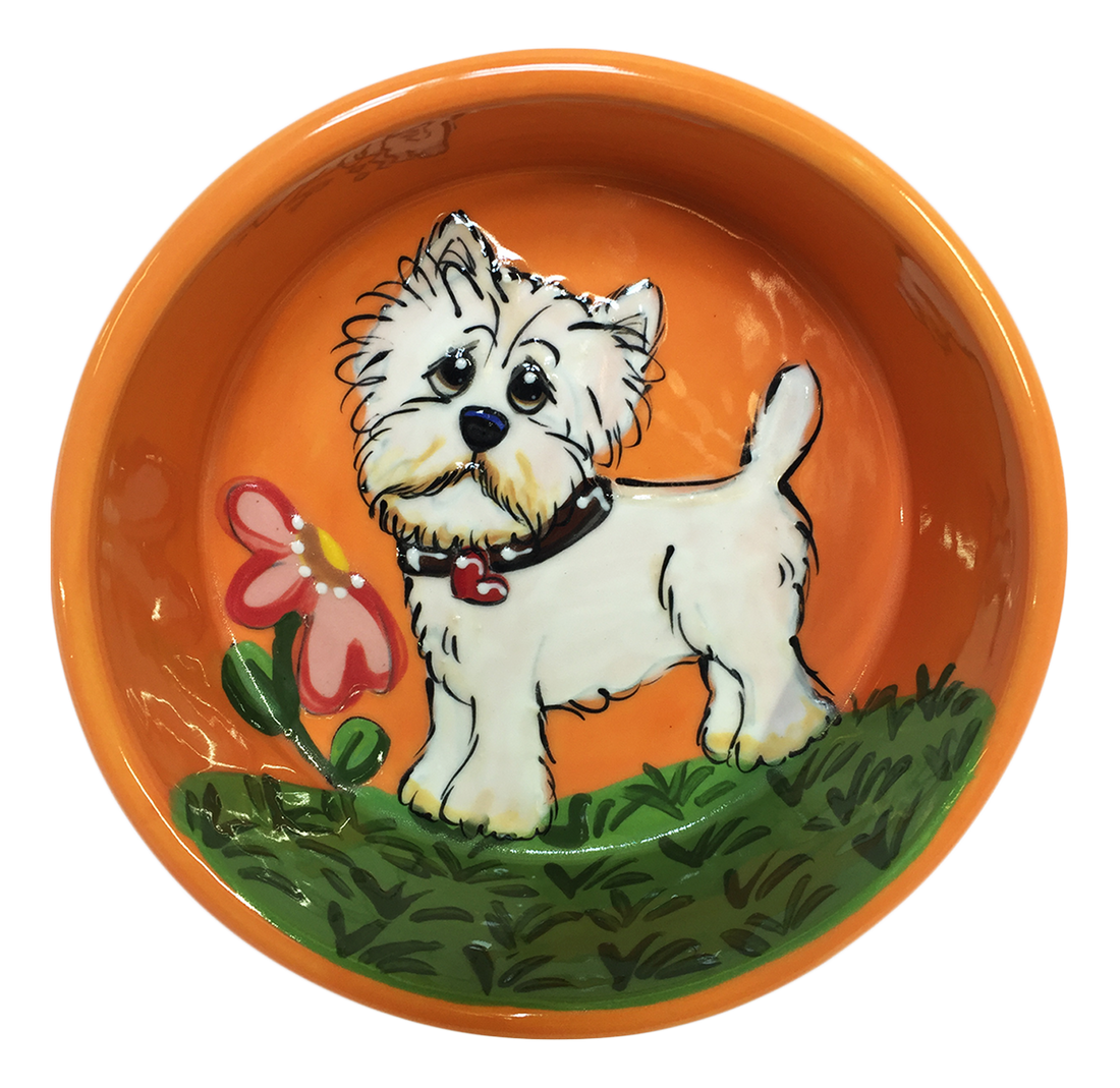 West Highland Terrier | Hand Painted Ceramic Dog Bowl