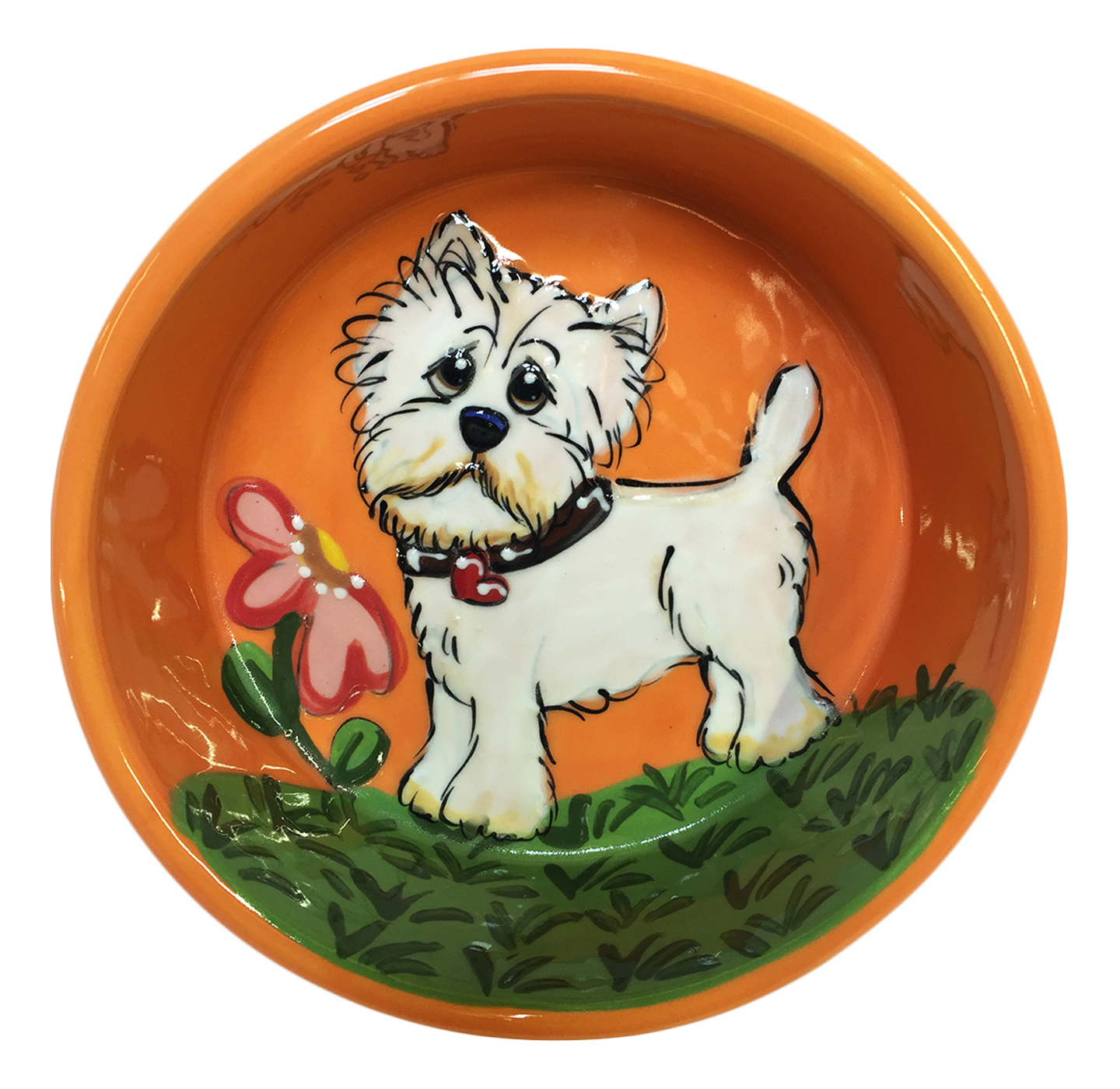 West Highland Terrier | Hand Painted Ceramic Dog Bowl