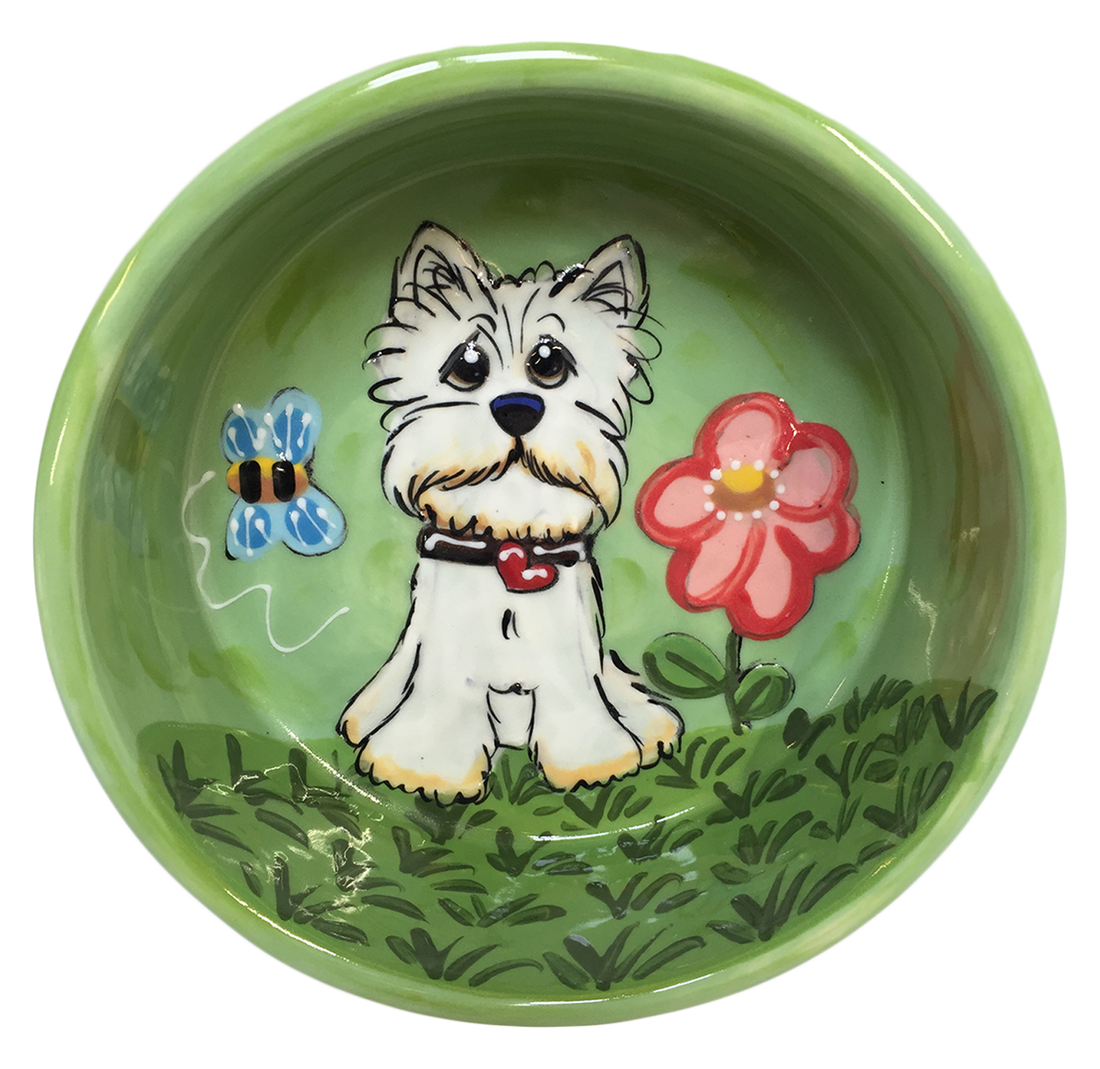 West Highland Terrier | Hand Painted Ceramic Dog Bowl