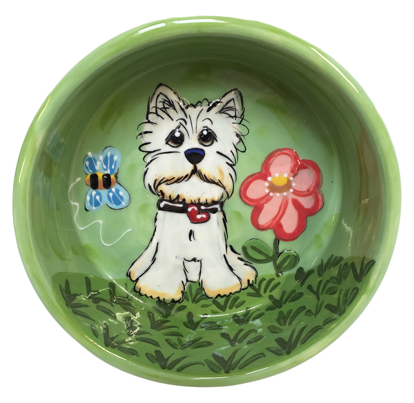 West Highland Terrier | Hand Painted Ceramic Dog Bowl