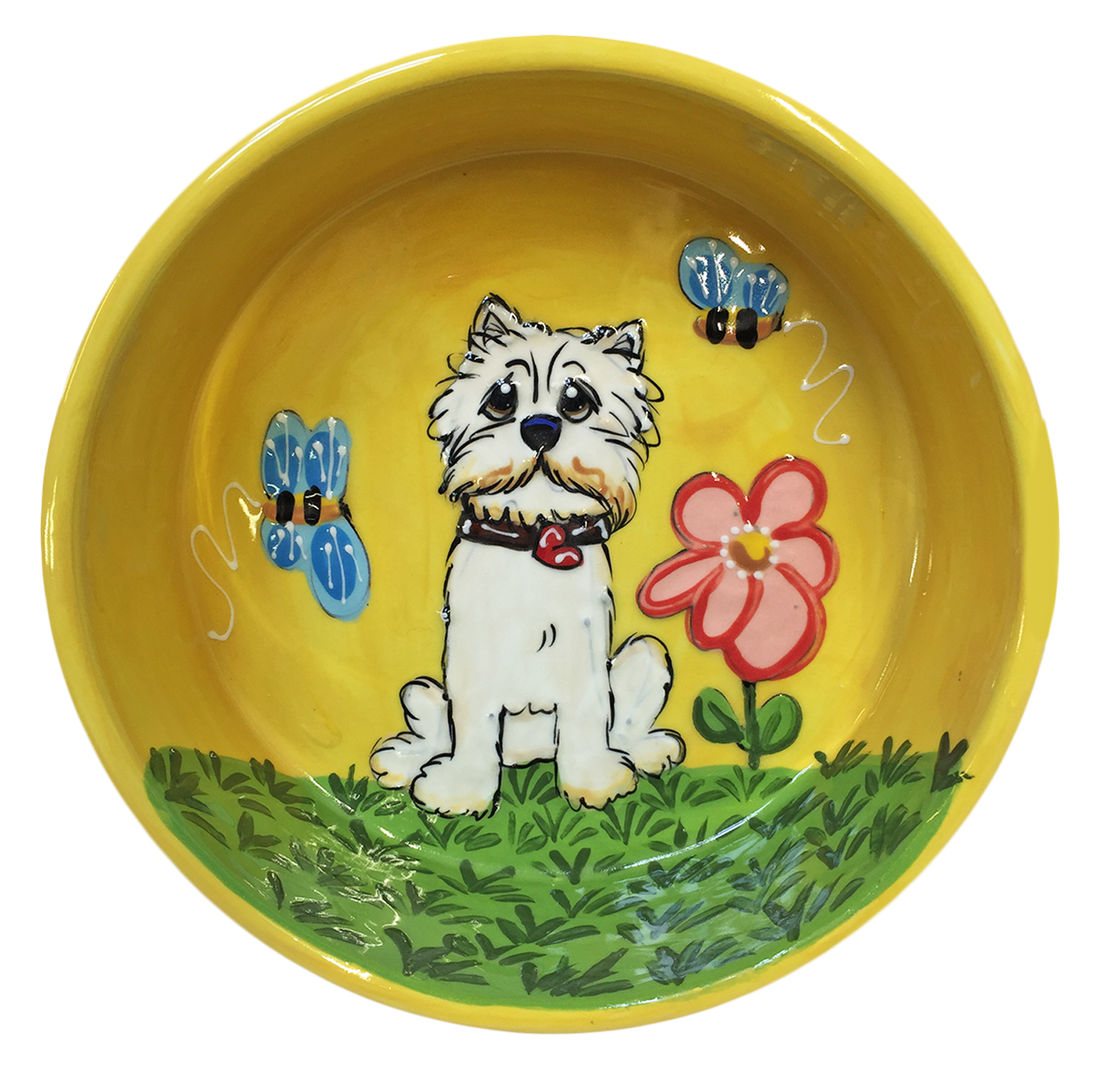 West Highland Terrier | Hand Painted Ceramic Dog Bowl