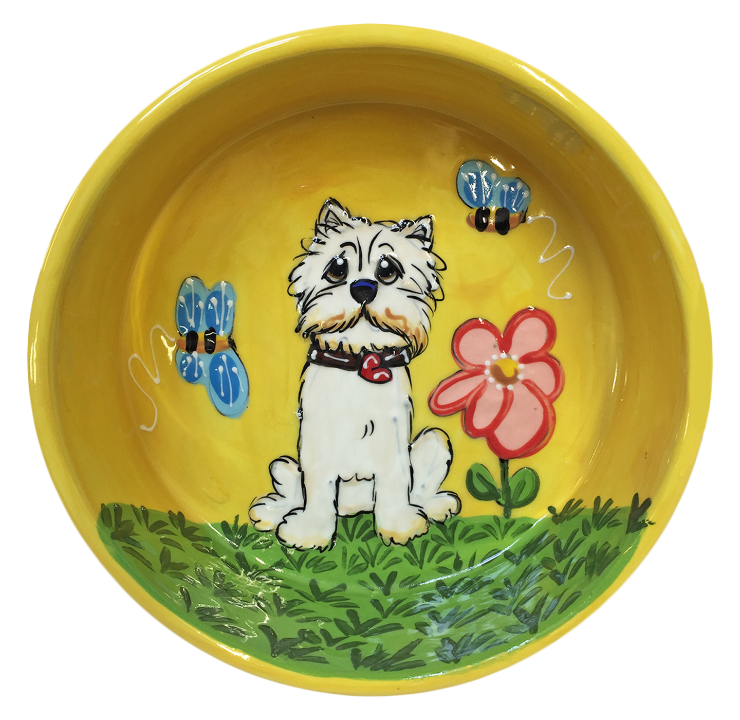 West Highland Terrier | Hand Painted Ceramic Dog Bowl