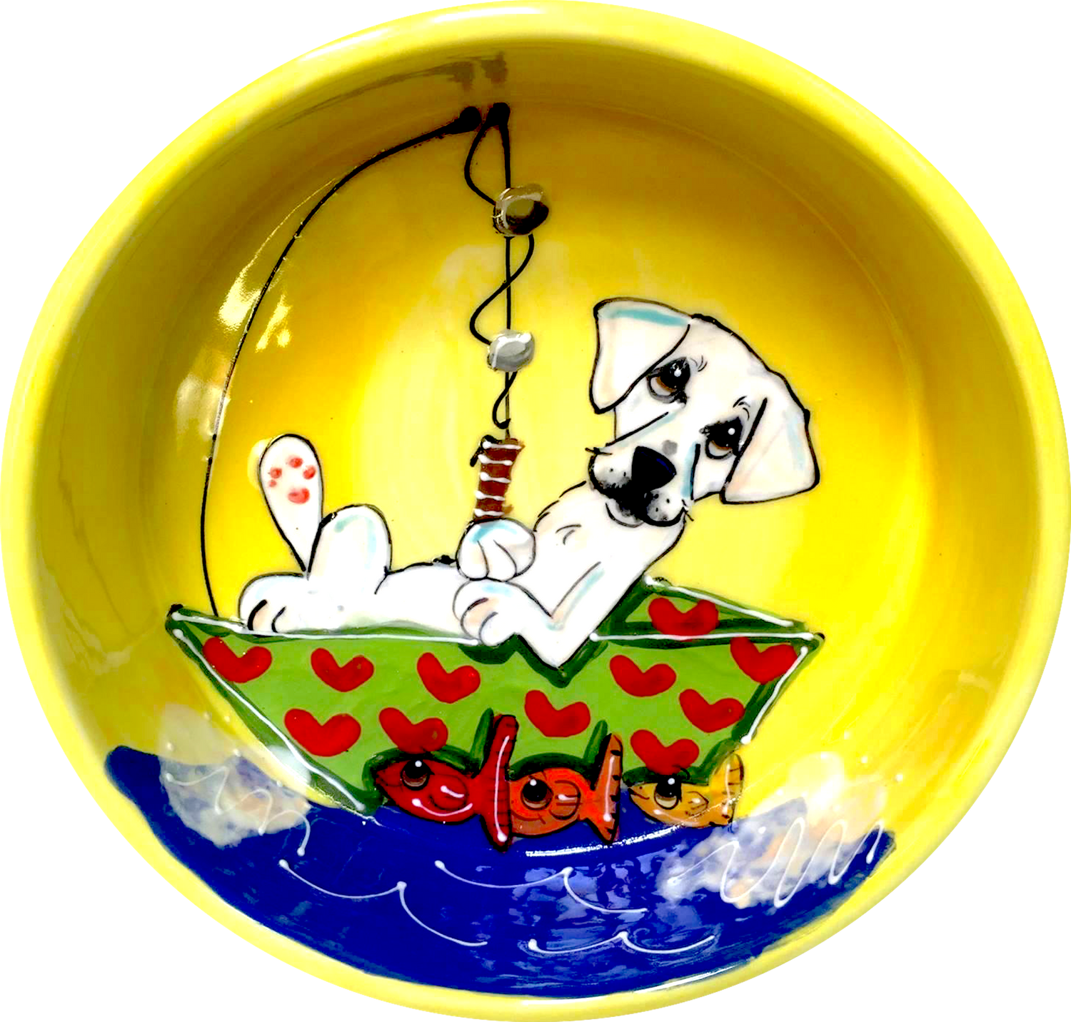 White Labrador Dog Bowl