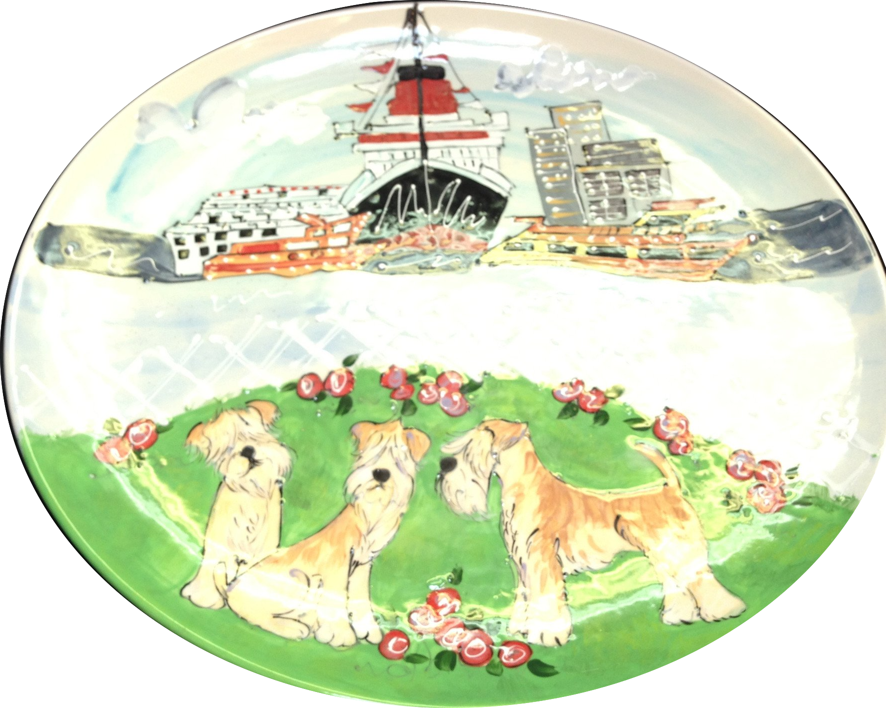 Wheaten Terrier Presentation Oval Platter