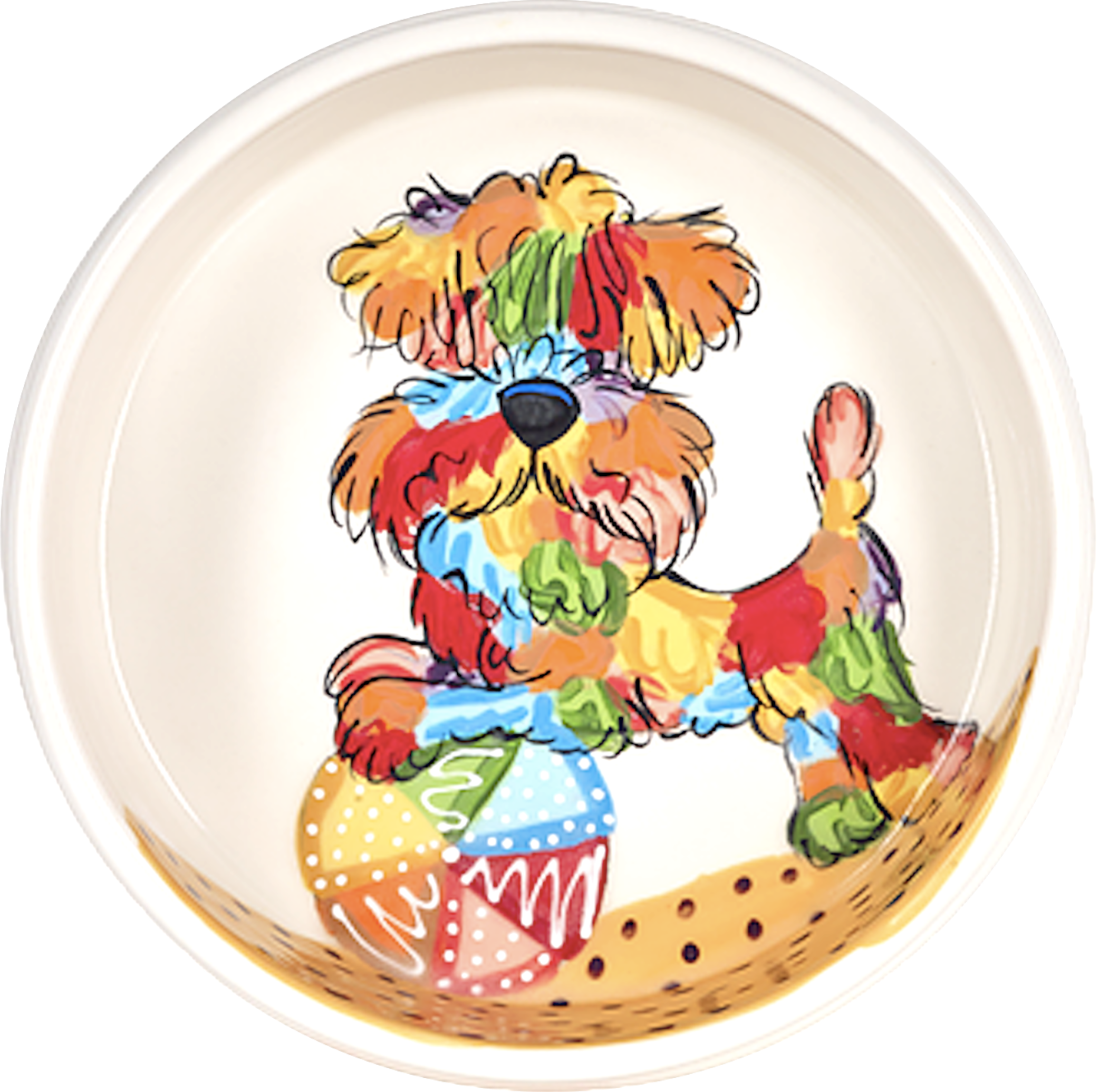 Rainbow Palz© Ceramic Dog Bowl Hand Painted Wheaten Terrier Custom Portrait for Dog Breed Show Trophy Westminster Kennel Club 