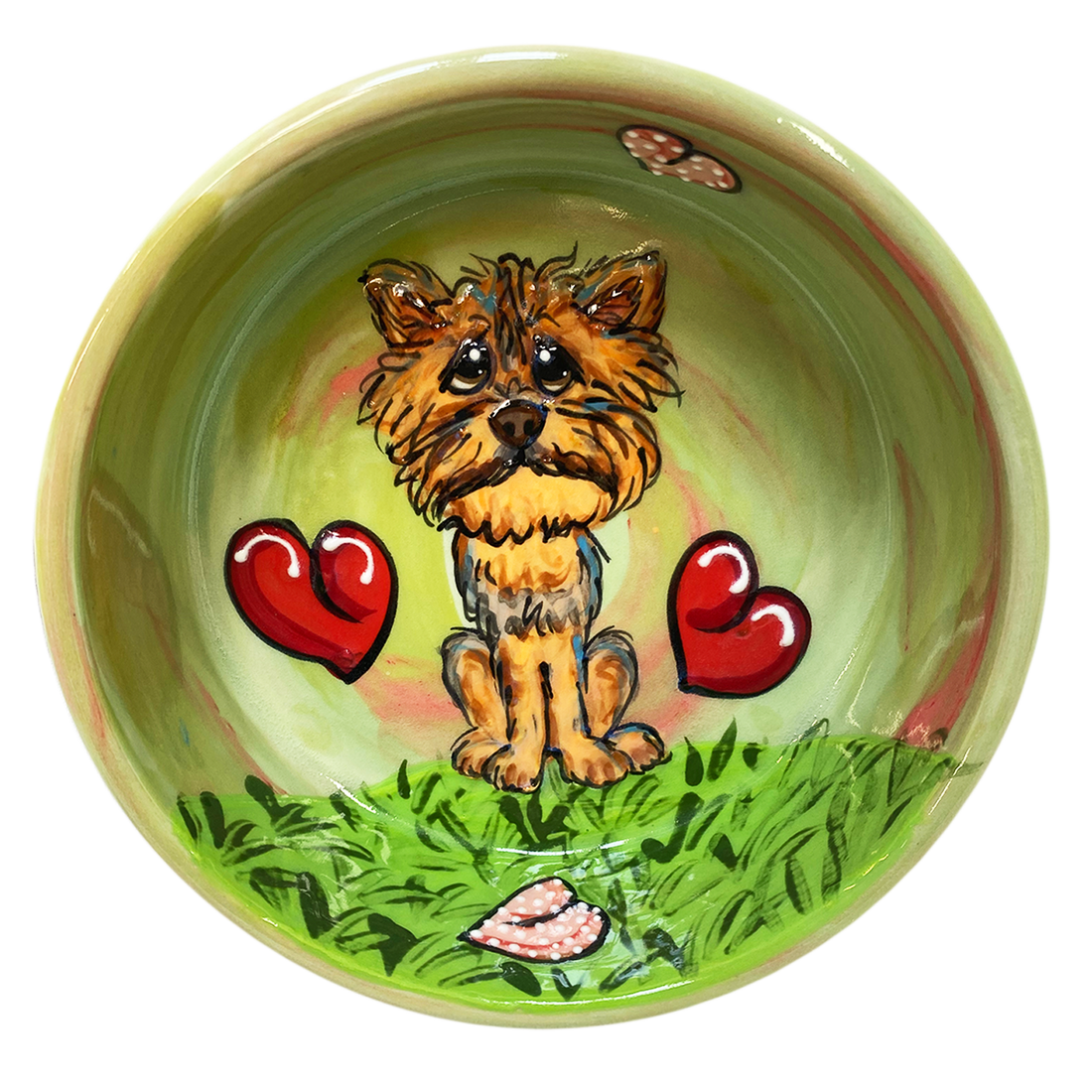 Yorkshire Terrier Love Dog | Personalized Ceramic Dog Bowl