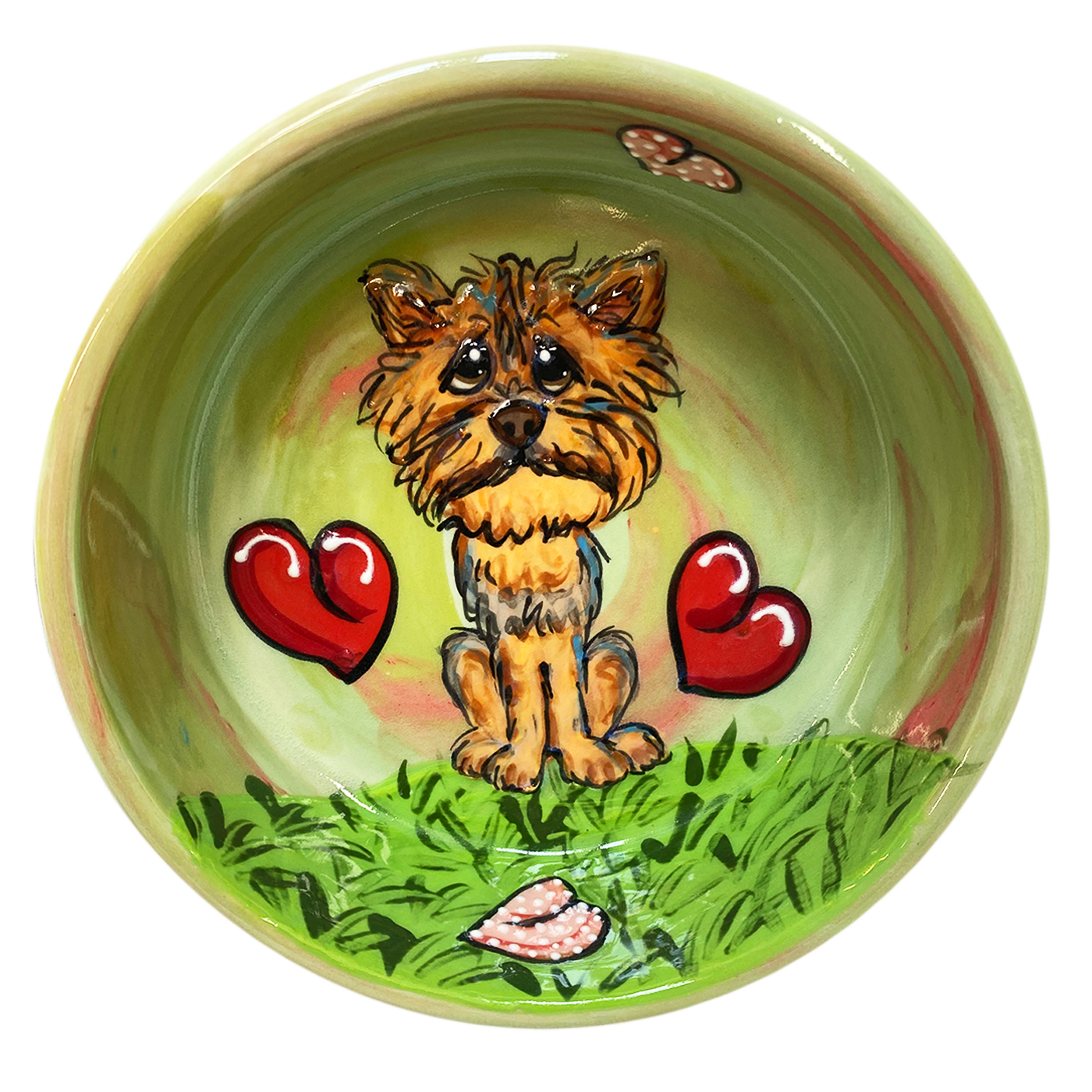 Yorkshire Terrier Love Dog | Personalized Ceramic Dog Bowl