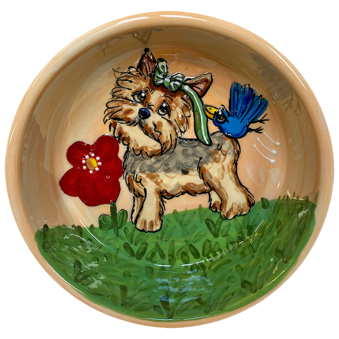 Adorable Yorkie Terrier Bowl by Debby Carman