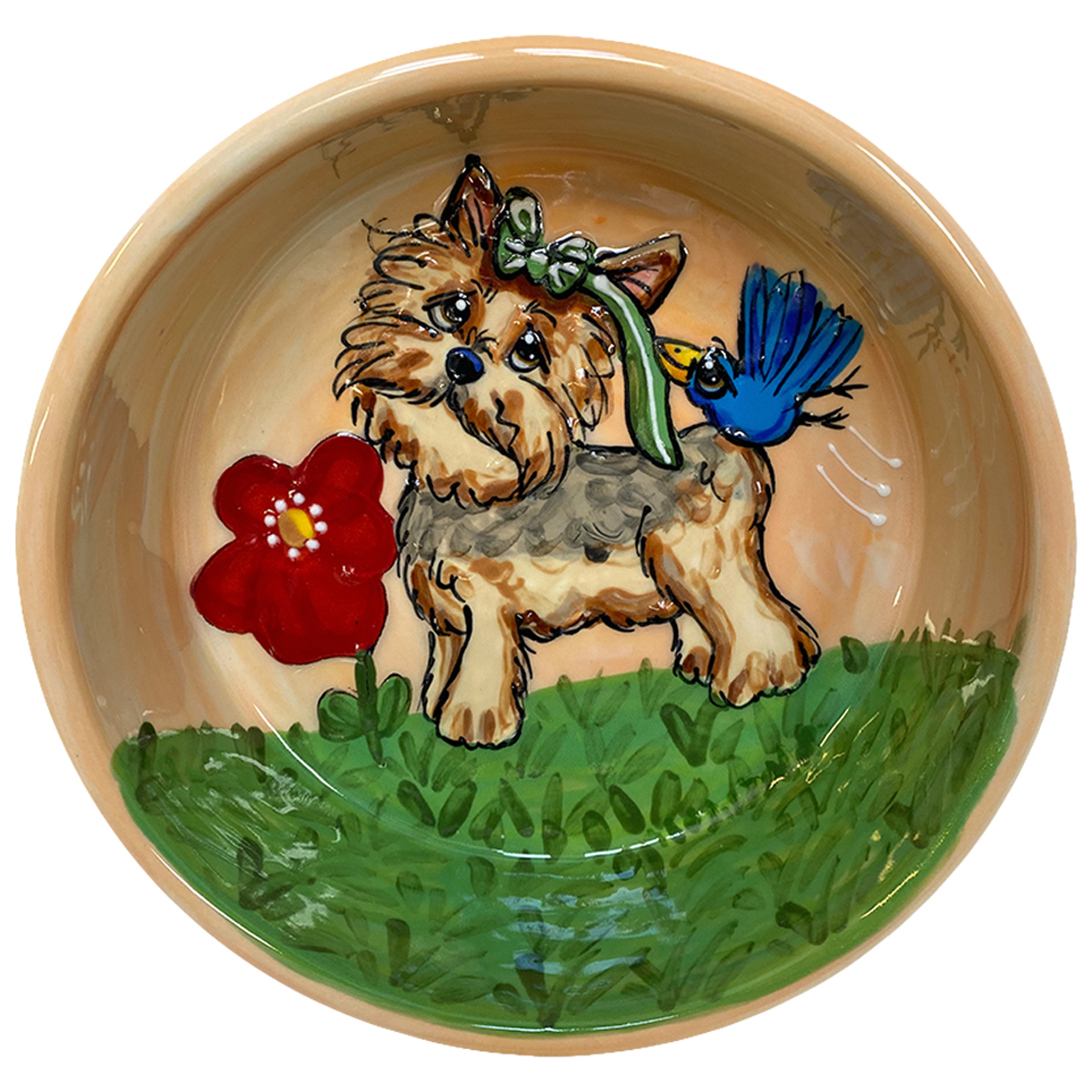 Adorable Yorkie Terrier Bowl by Debby Carman