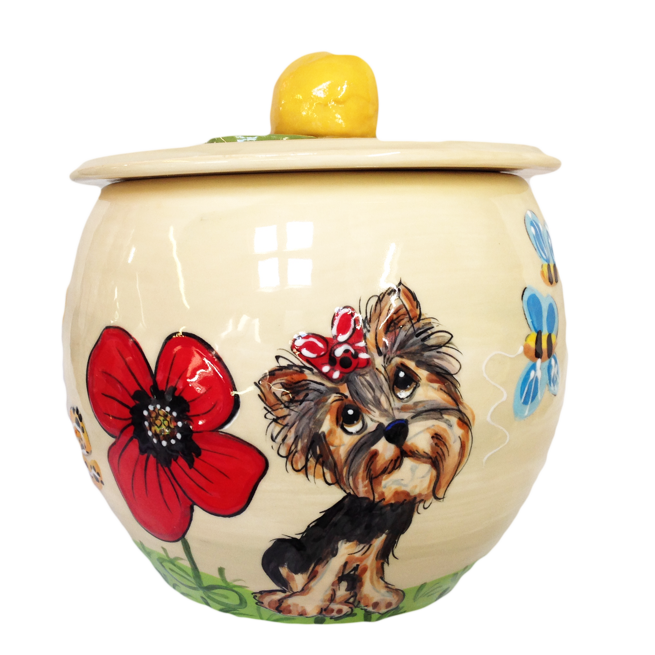 Yorkie Garden Daze Treat Jar