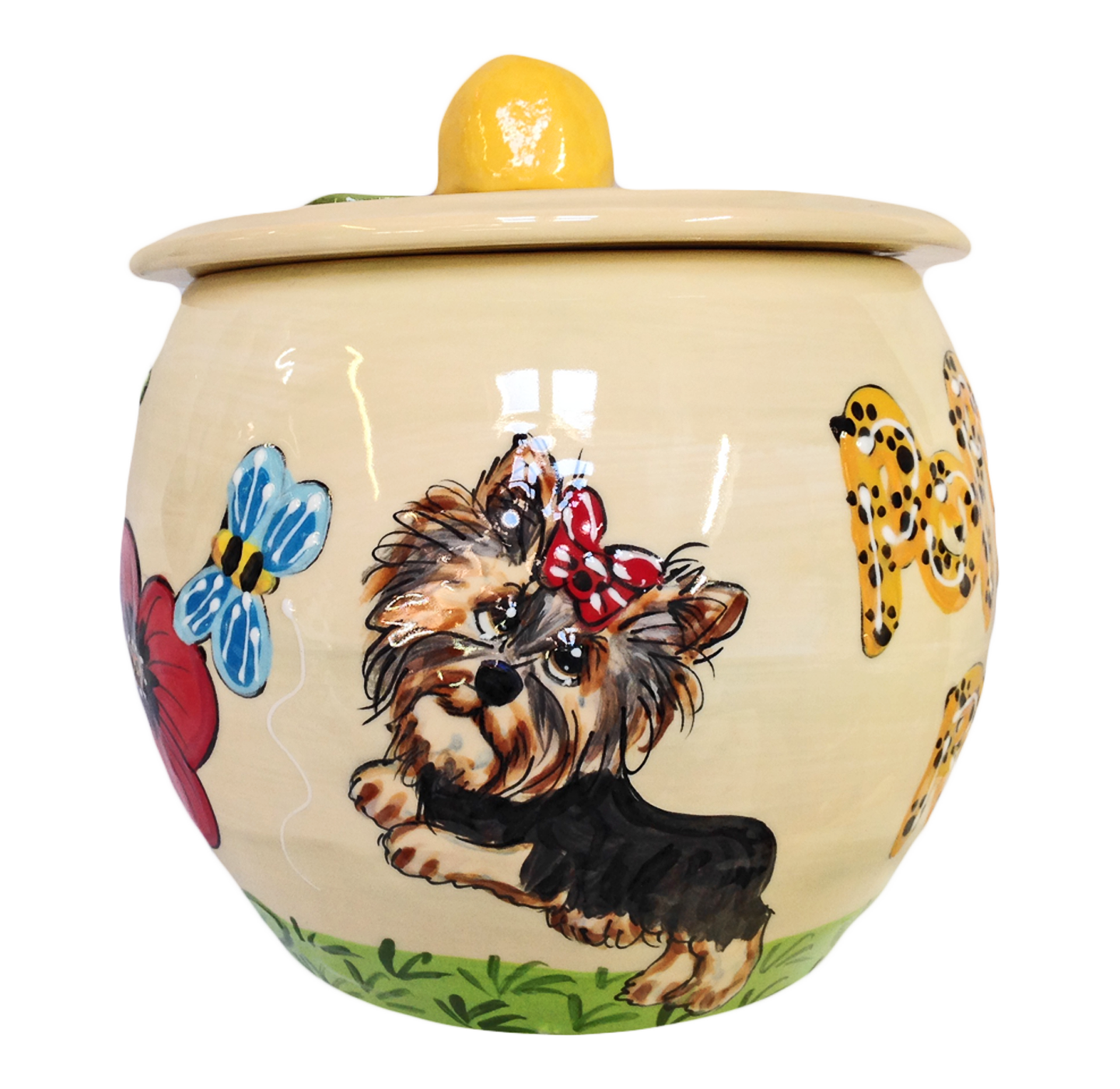 Yorkie Garden Daze Treat Jar