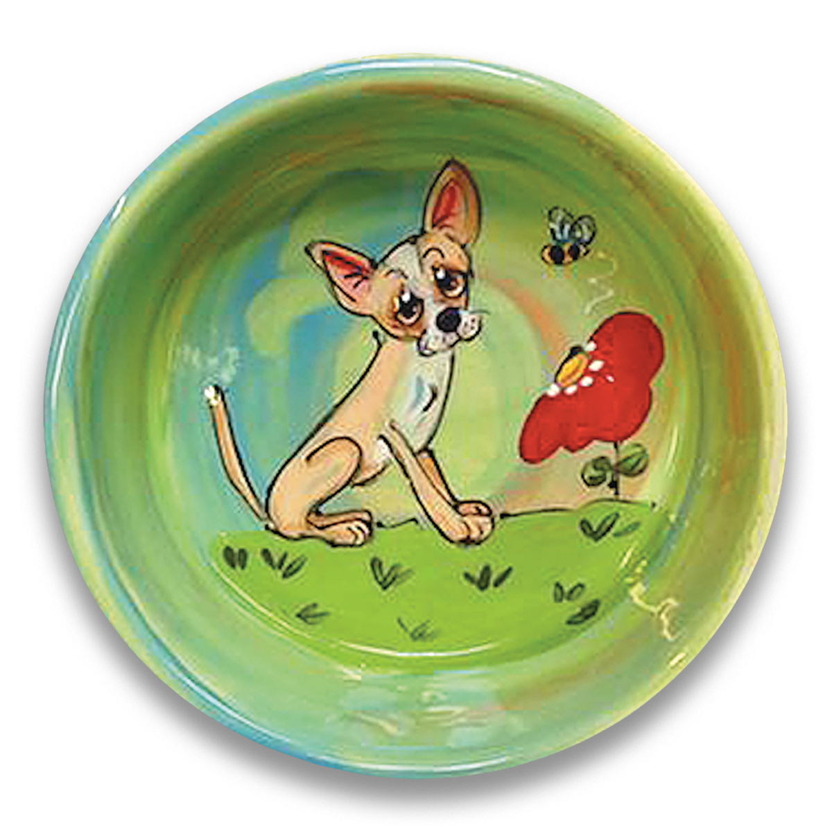 Chihuahua Hand-Painted 6&quot; Bowl