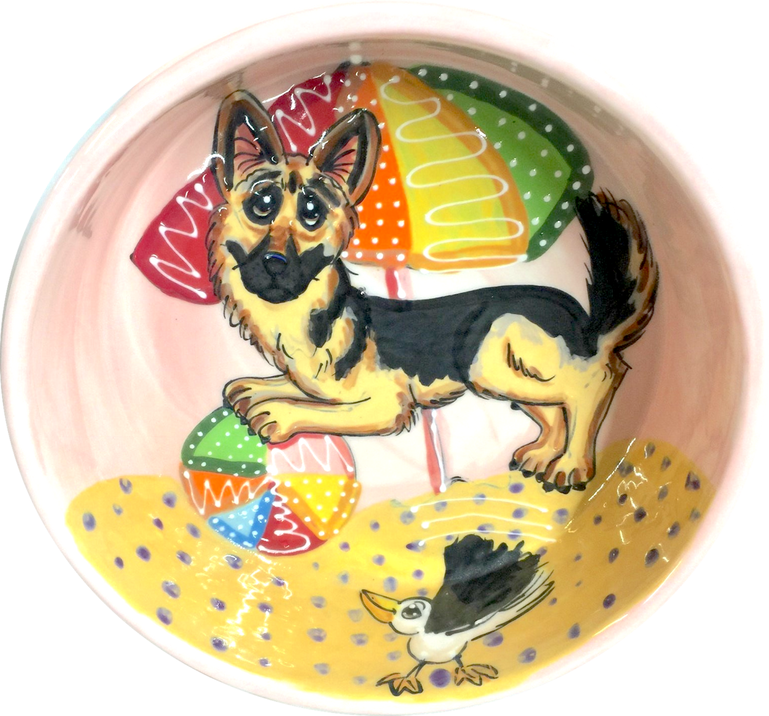 beach theme dog bowl