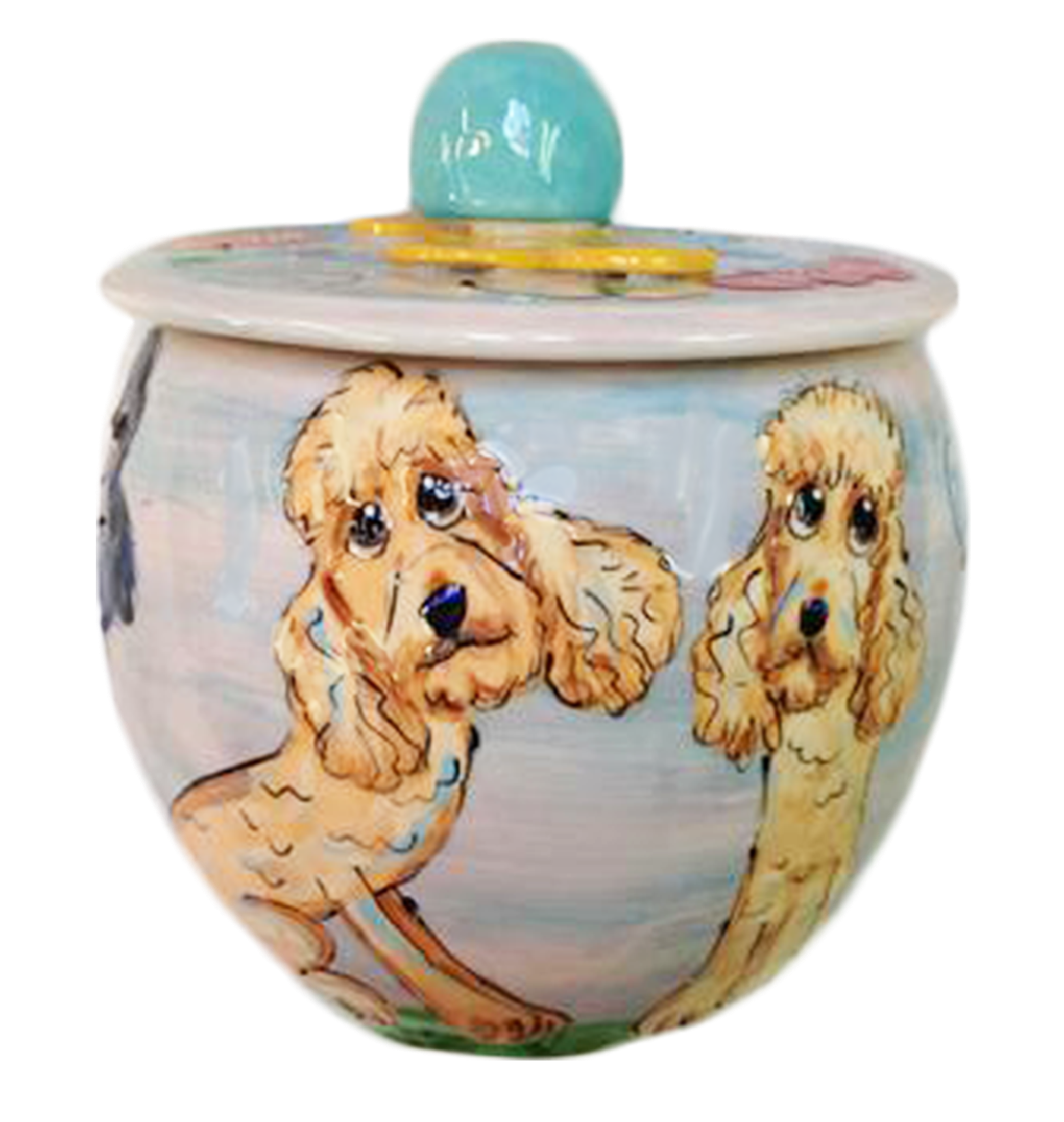 Custom Labradoodle gift, treat jars personalized by Debby Carman, Faux Paw Petique, Laguna Beach CA