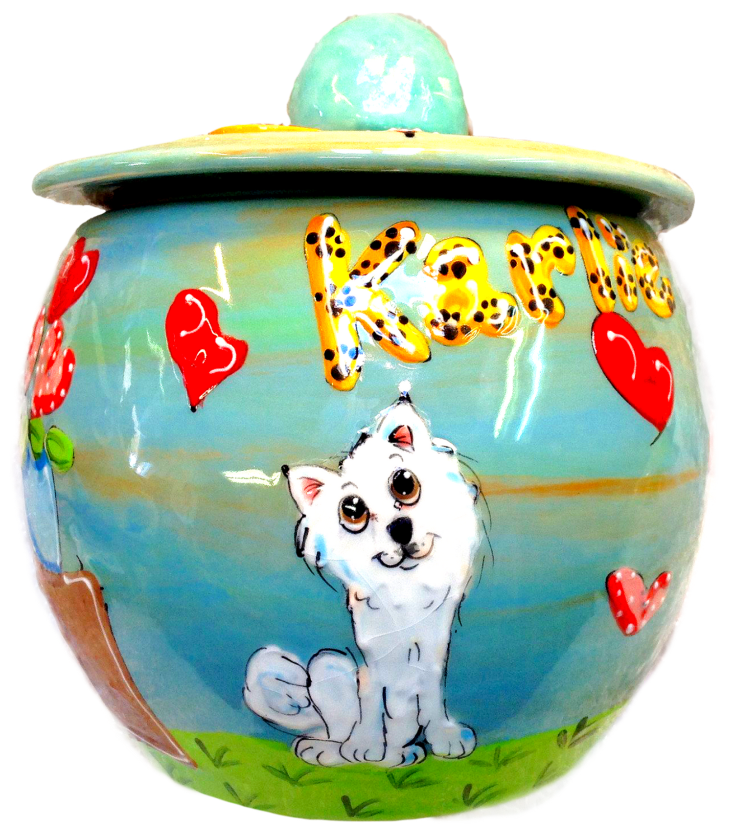 samoyed treat jar personalized pet gifts