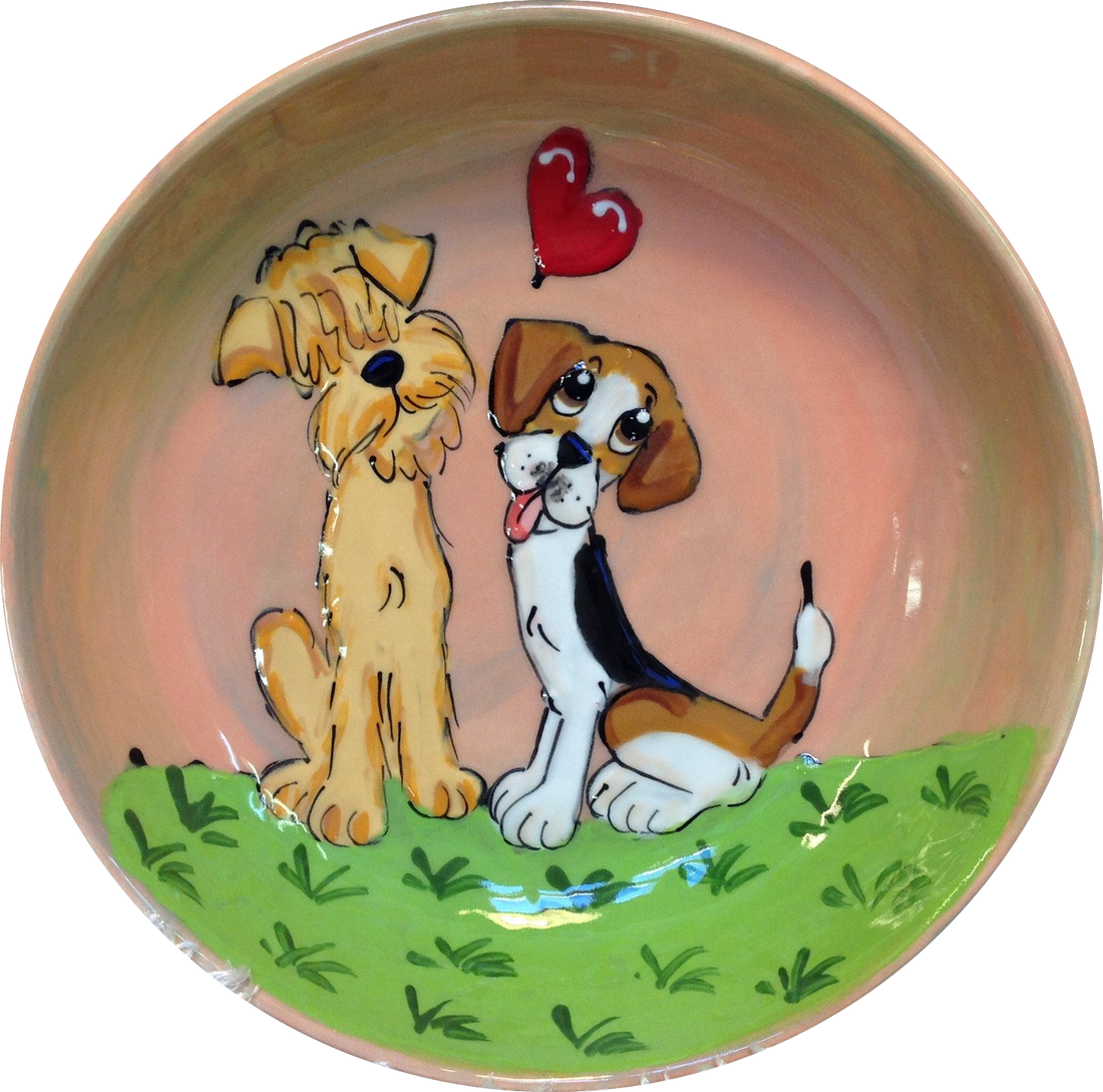 Beagle and Wheaten Dog Bowl