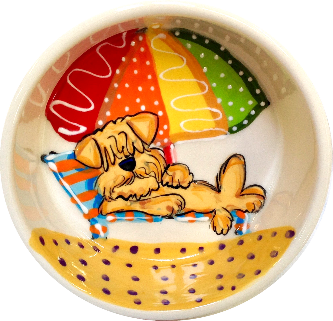 Wheaten Terrier Ceramic Dog Bowl