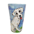 IMAGE OF WHITE LABRADOR RETRIEVER PAINTED ON TALL LATTE MUG BY Debby Carman 